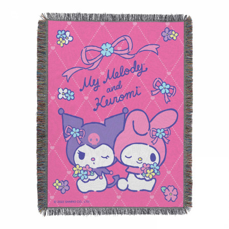 Sanrio Kuromi & My Melody Opposites Attract Tapestry Throw Blanket 48"x60"